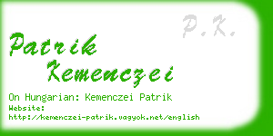 patrik kemenczei business card